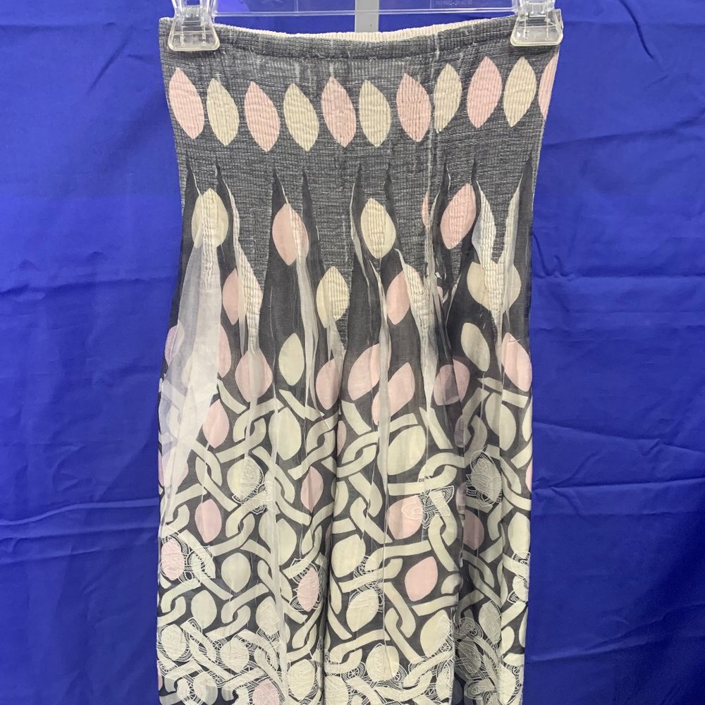 Lapis Long Gray Ping Maxi Skirt Knee Dress M